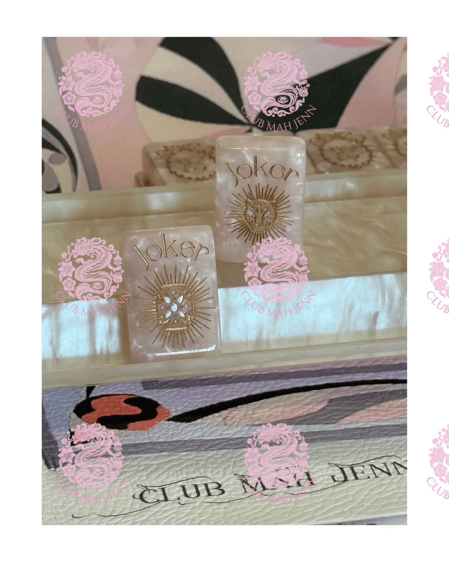 D'or Pink Mother of Pearl Mah Jong Set - Silver & Gold- 2nd FULFILLMENT PRE-ORDER ONLY *Trademark Pendingw