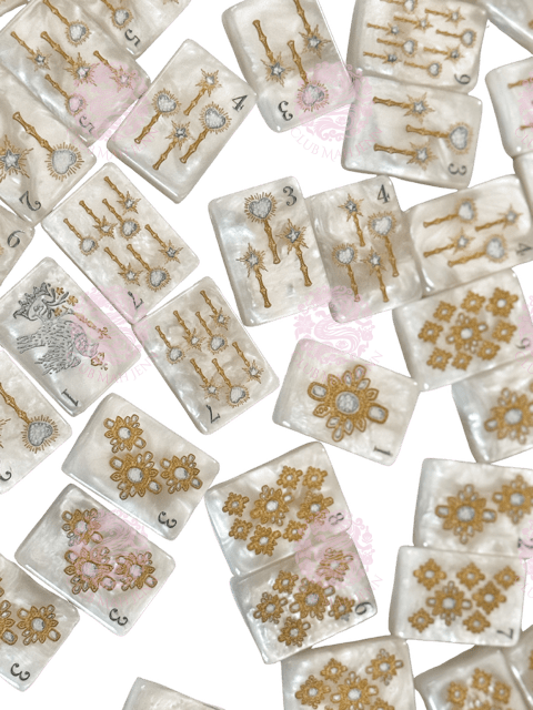 D'or White Mother of Pearl Mah Jong Set - Silver & Gold- 2nd FULFILLMENT PRE-ORDER ONLY *Trademark Pending