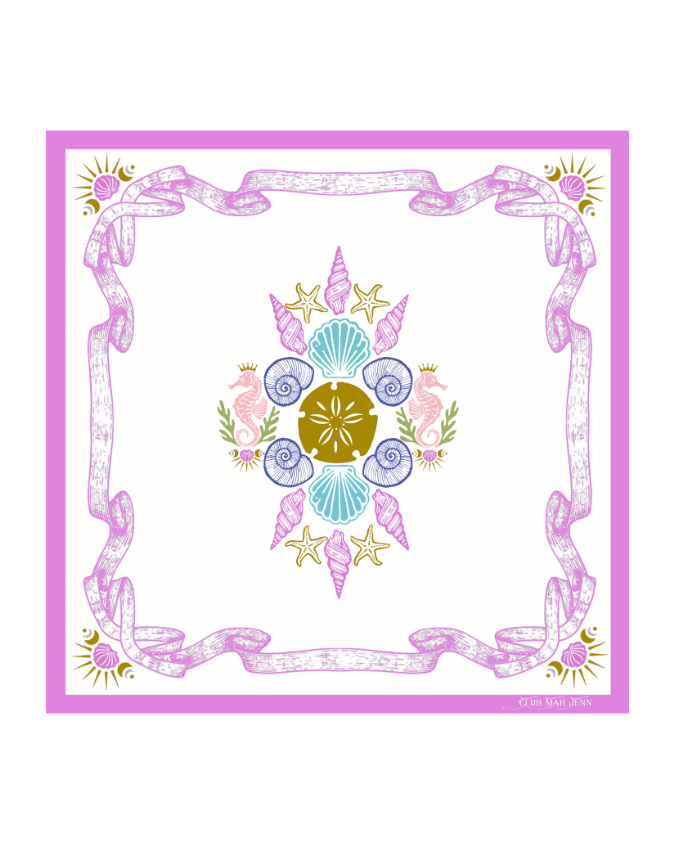 Flowers of the Sea Leatherette Mat - Magenta September Estimated Availability Trademark Pending
