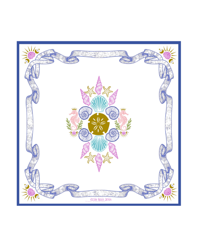 Flowers of the Sea Leatherette Mat - Navy September Estimated Availability Trademark Pending
