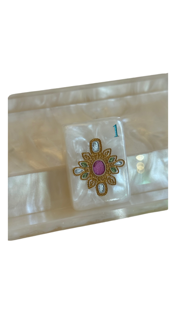 D'or White Mother of Pearl Mah Jong Set - Jewel Tones 2nd Fulfillment Period PRE-ORDER ONLY