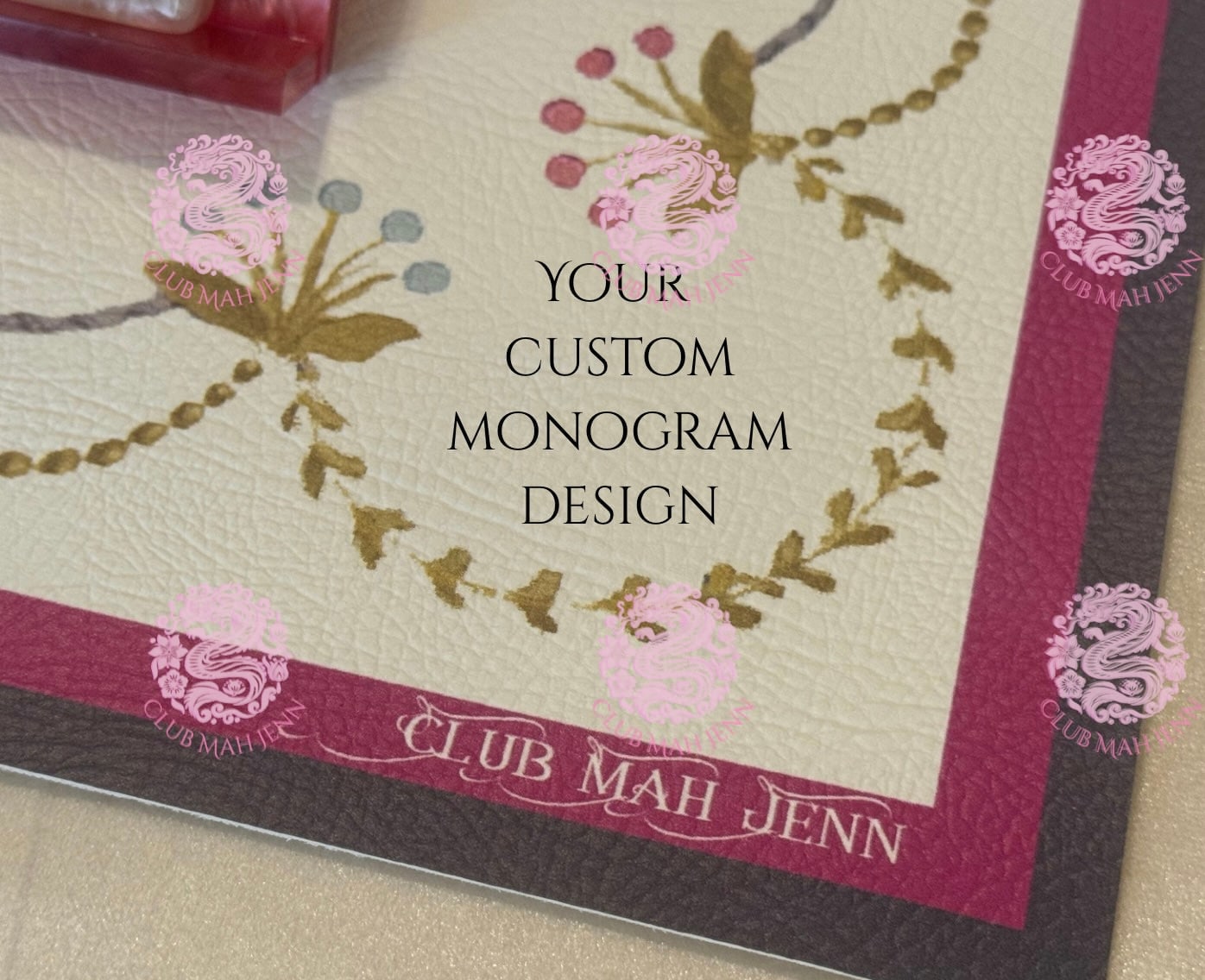 D'or Flower Leatherette Mat - Jewel Tone September Estimated Ship Date Trademark Pending