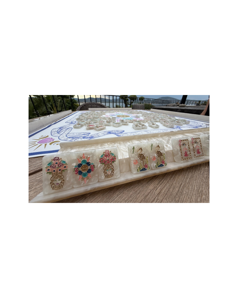 Sirens Mother of Pearl Mah Jong Set - 2nd Fulfillment PRE-ORDER EARLIEST ESTIMATED DELIVERY February 2027 All Pre-Orders are Final Sale No Cancellations or Refunds