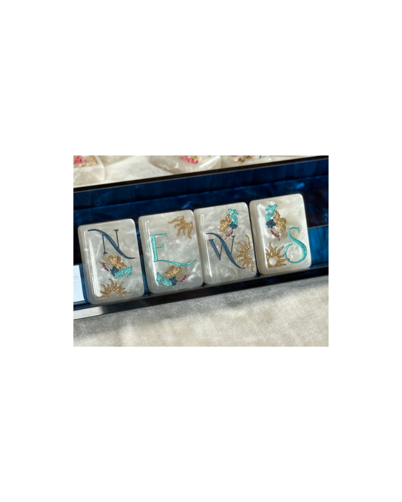 Sirens Mother of Pearl Mah Jong Set - 2nd Fulfillment PRE-ORDER EARLIEST ESTIMATED DELIVERY February 2027 All Pre-Orders are Final Sale No Cancellations or Refunds