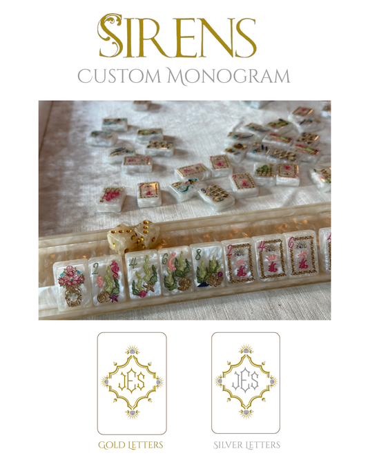 CUSTOM Sirens Mother of Pearl Mah Jong Set - PRE-ORDER EARLIEST ESTIMATED DELIVERY March 2027 This is a Custom Order & Cannot Be Cancelled or Refunded for Any Reason