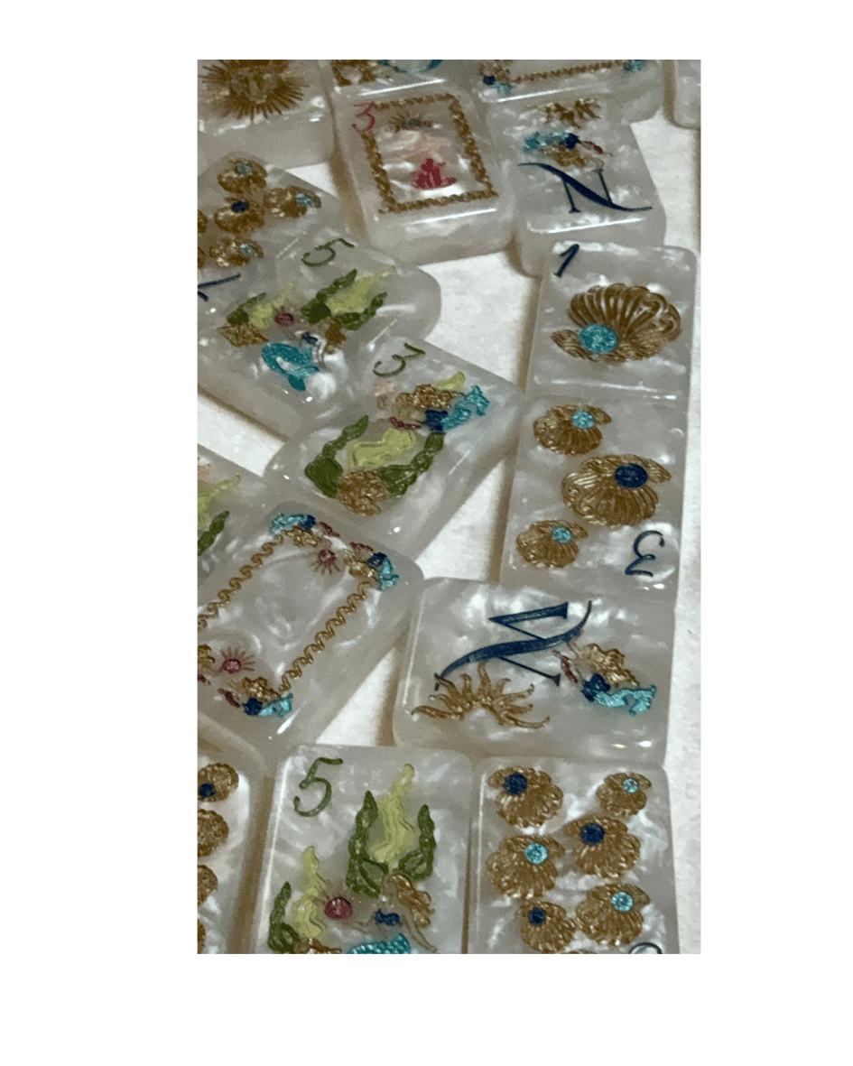 Sirens Mother of Pearl Mah Jong Set - 2nd Fulfillment PRE-ORDER EARLIEST ESTIMATED DELIVERY February 2027 All Pre-Orders are Final Sale No Cancellations or Refunds