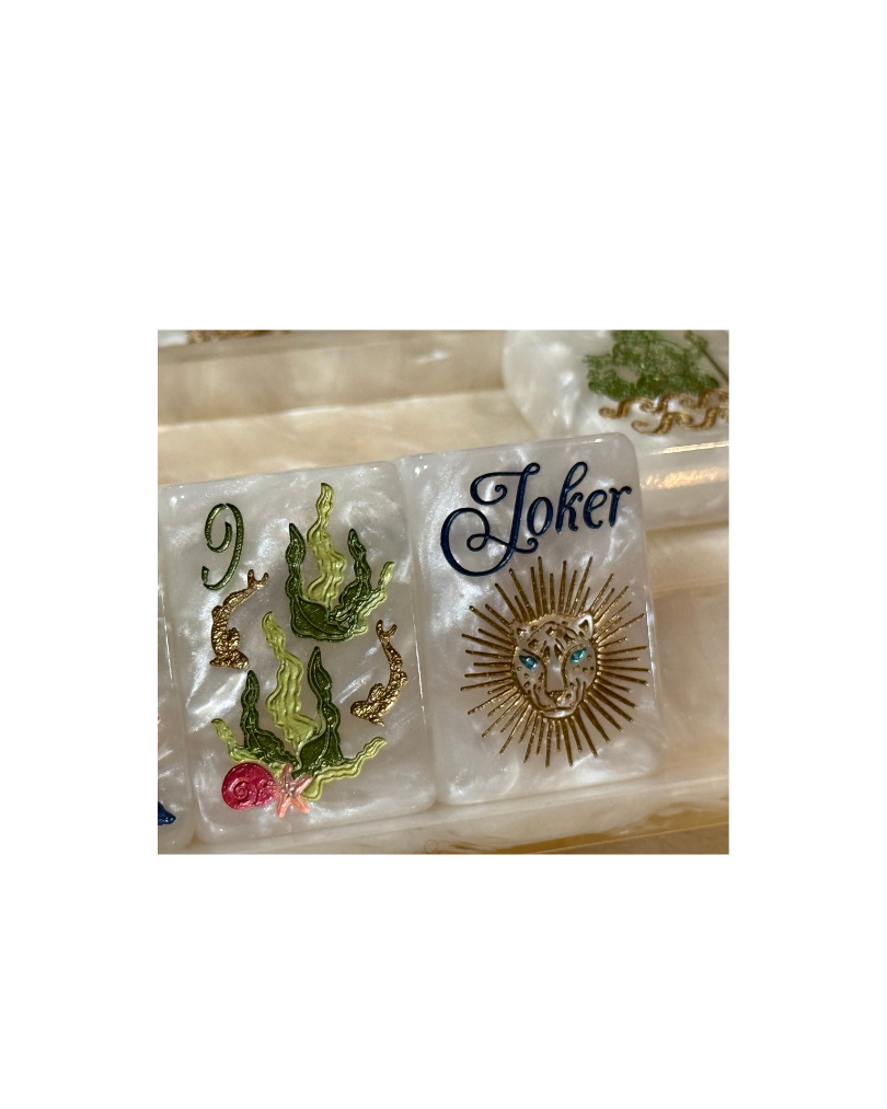 Sirens Mother of Pearl Mah Jong Set - 2nd Fulfillment PRE-ORDER EARLIEST ESTIMATED DELIVERY February 2027 All Pre-Orders are Final Sale No Cancellations or Refunds