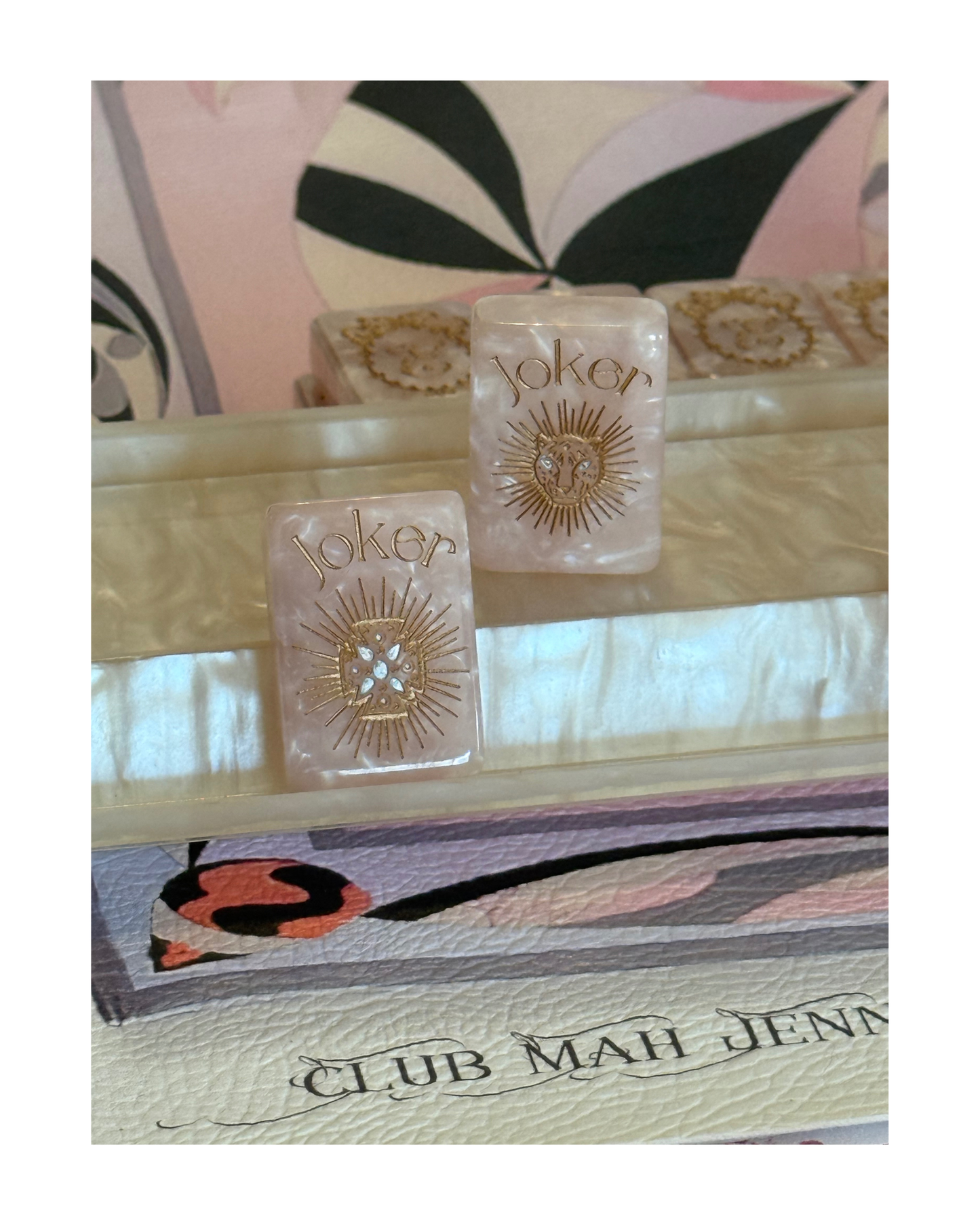 D'or Pink Mother of Pearl Mah Jong Set - Silver & Gold- 2nd FULFILLMENT PRE-ORDER ONLY