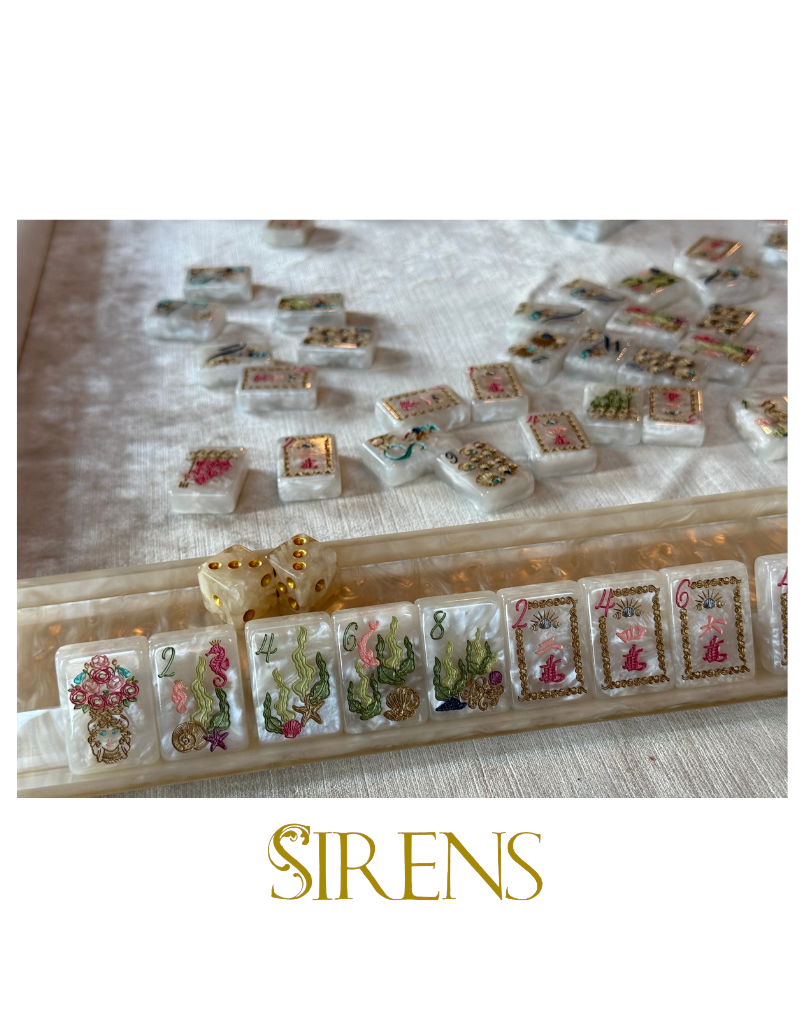 Sirens Mother of Pearl Mah Jong Set - 2nd Fulfillment PRE-ORDER EARLIEST ESTIMATED DELIVERY February 2027 All Pre-Orders are Final Sale No Cancellations or Refunds