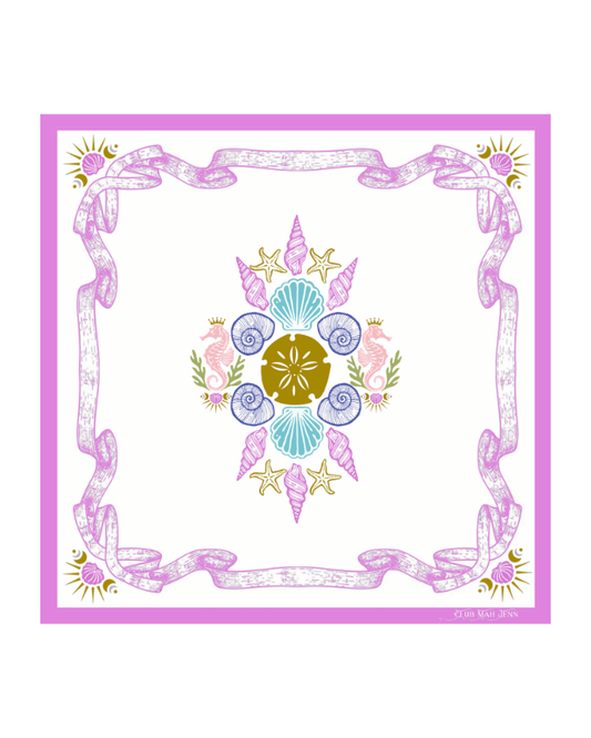 Flowers of the Sea  Leatherette Mat  - Magenta September Estimated Availability Trademark Pending