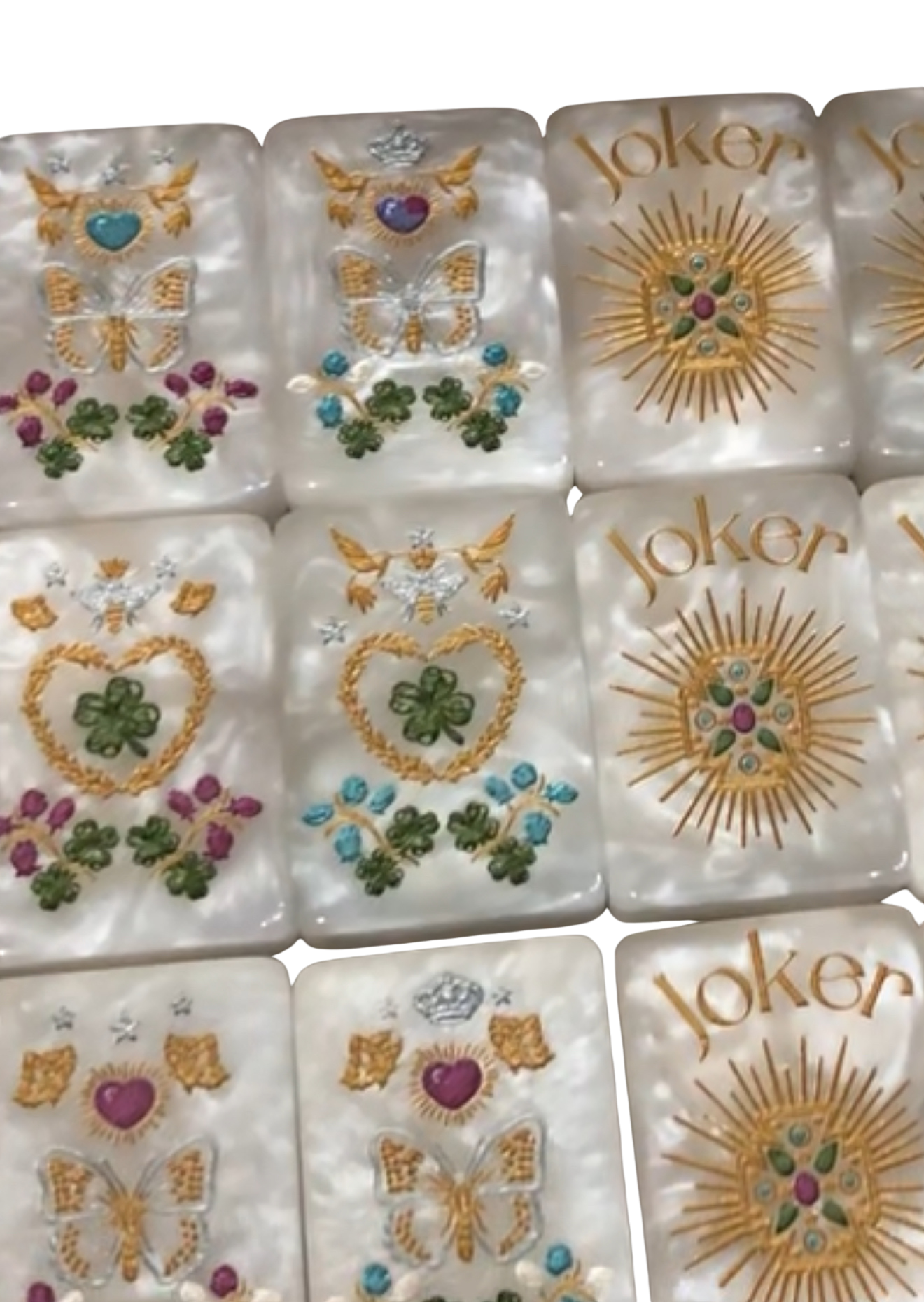 D'or White Mother of Pearl Mah Jong Set - Jewel Tones     2nd Fulfillment Period PRE-ORDER ONLY