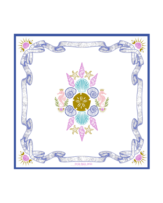 Flowers of the Sea  Leatherette Mat  - Navy September Estimated Availability Trademark Pending