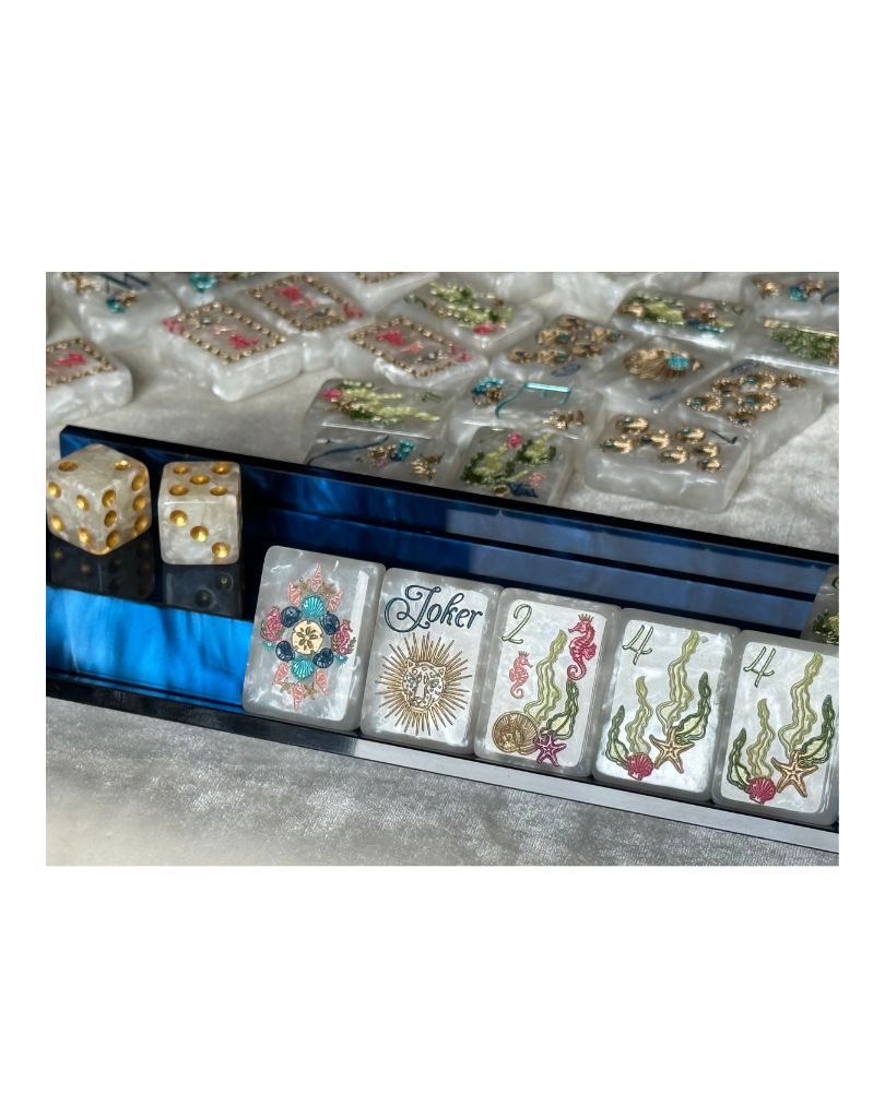Sirens Mother of Pearl Mah Jong Set - 2nd Fulfillment PRE-ORDER EARLIEST ESTIMATED DELIVERY February 2027 All Pre-Orders are Final Sale No Cancellations or Refunds