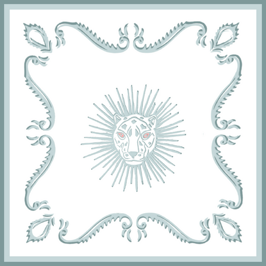 Queen of Dragons  Leatherette Mat -Pale Blue & Coral