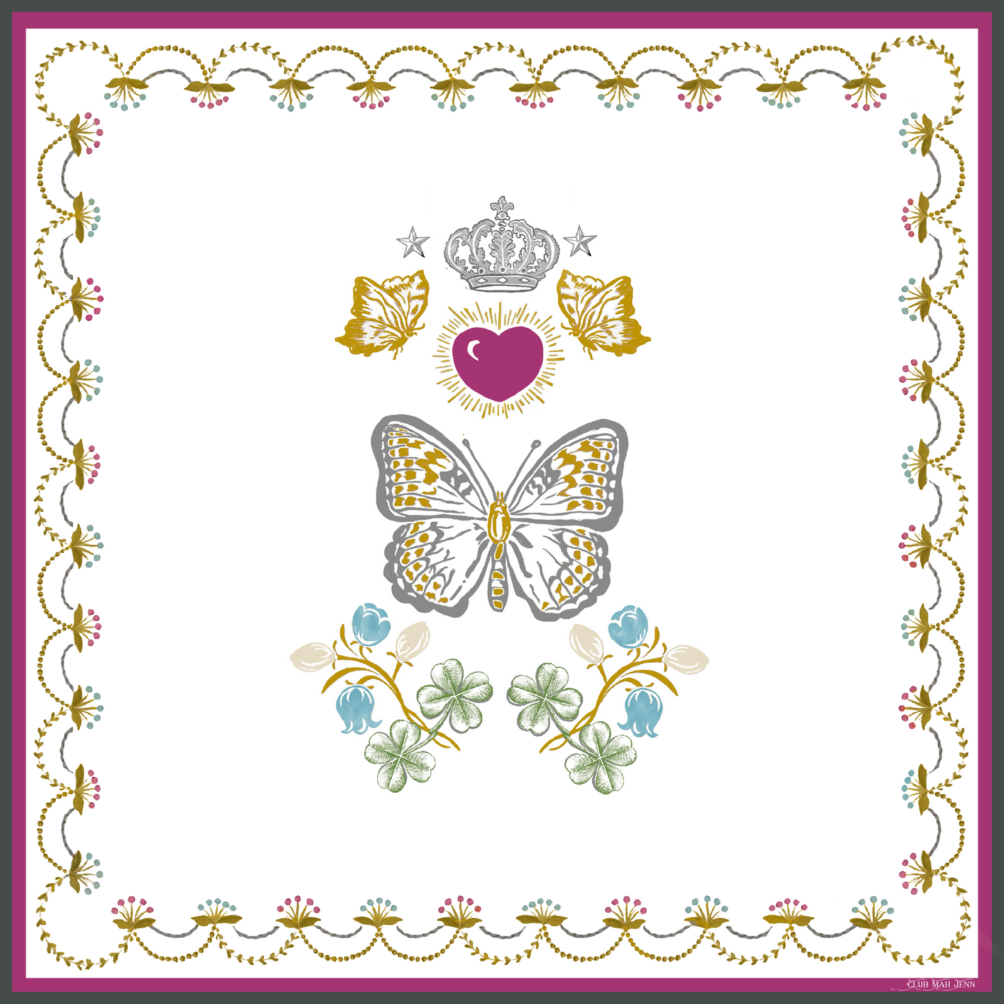 D'or Flower Leatherette Mat - Jewel Tone