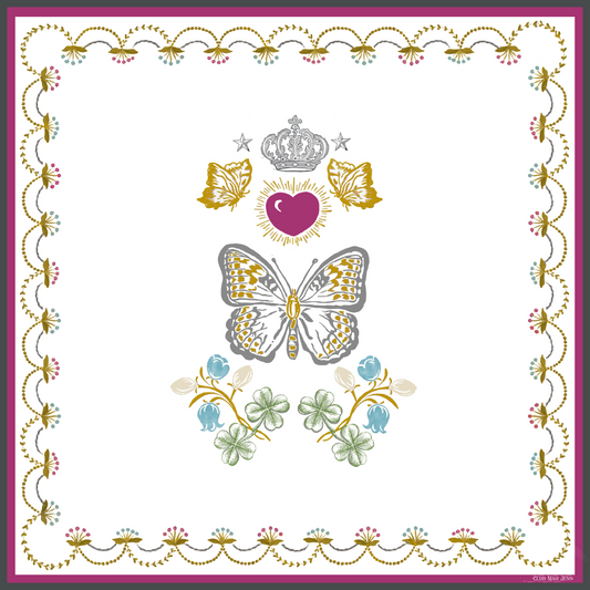 D'or Flower Leatherette Mat - Jewel Tone