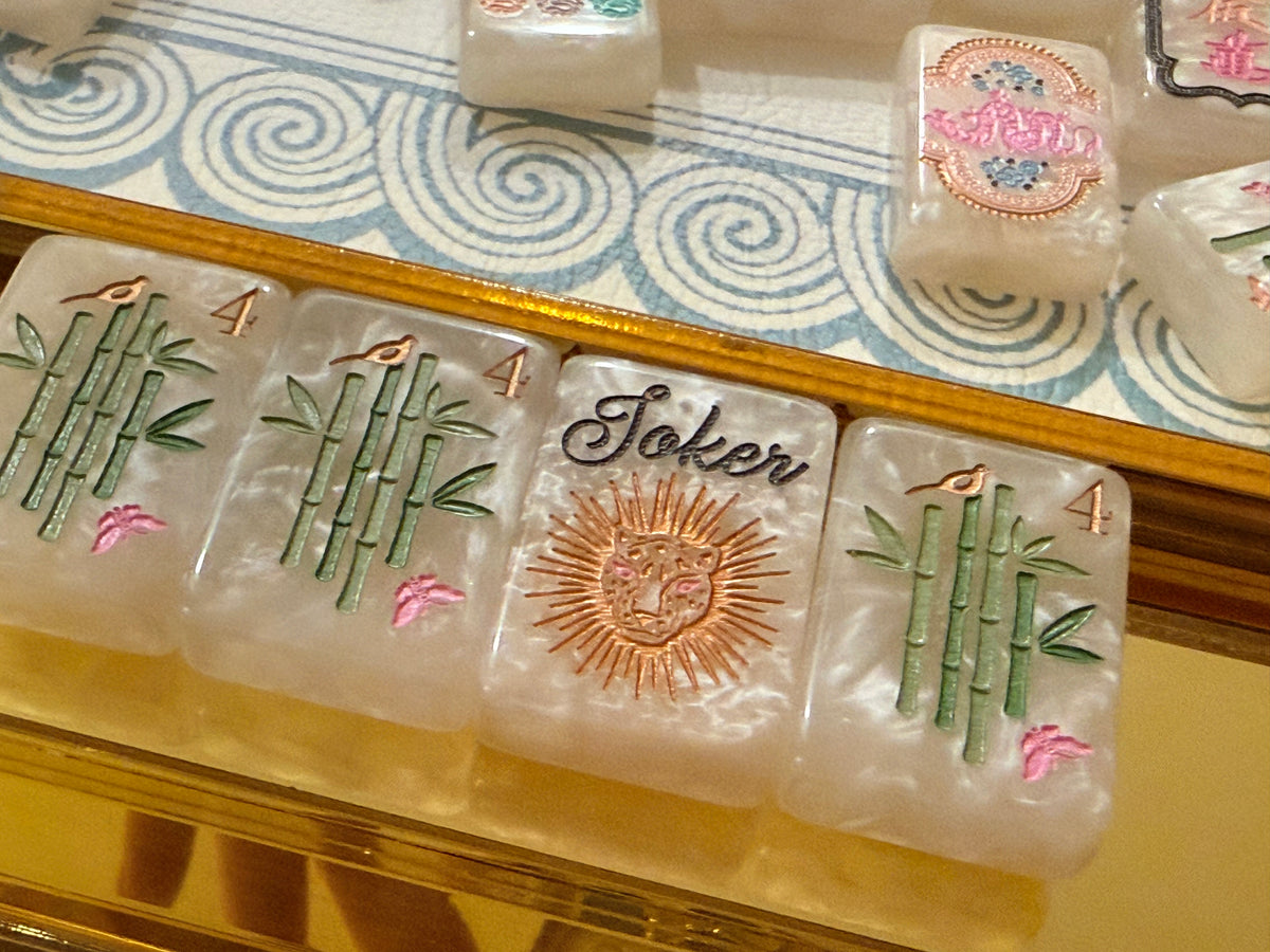 RETIRED !!! SPECIAL LIMITED EDITION Pearl Royale   Mother of Pearl Mah Jong Set - Madame Poochie  RETIRED