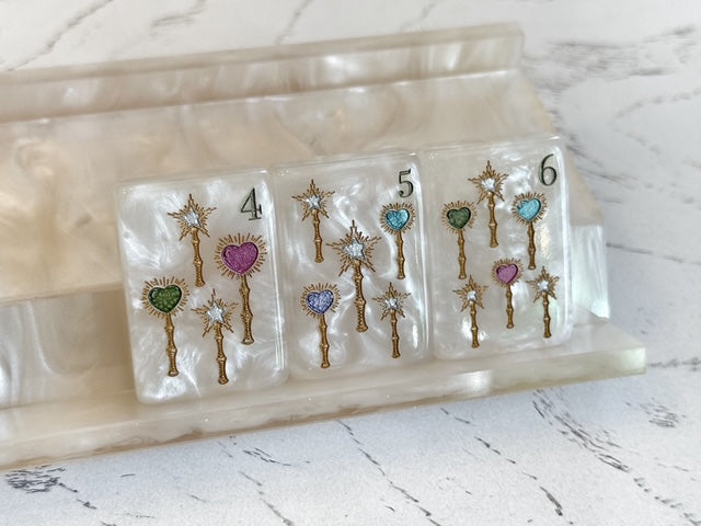 D'or White Mother of Pearl Mah Jong Set - Jewel Tones     2nd Fulfillment Period PRE-ORDER ONLY