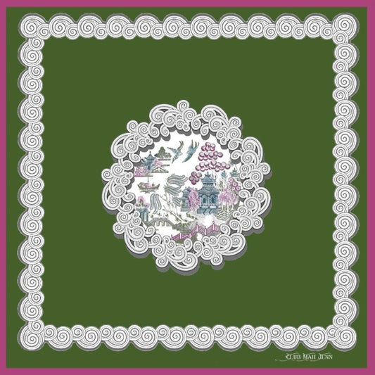 D'or Chinoise Leatherette Mat - Jade