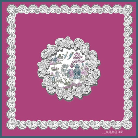 D'or Chinoise Leatherette Mat -Magenta