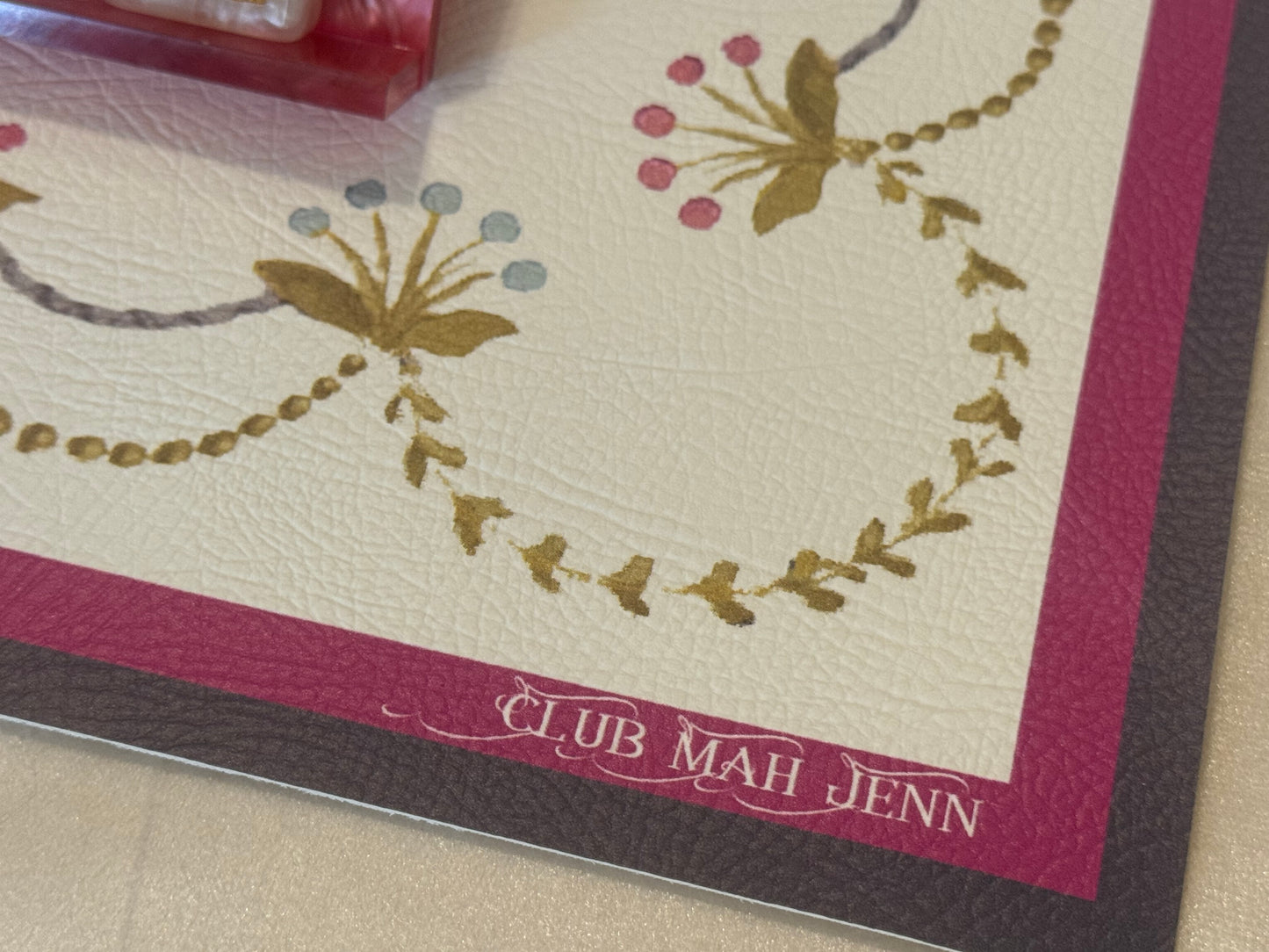 D'or Flower Leatherette Mat - Jewel Tone