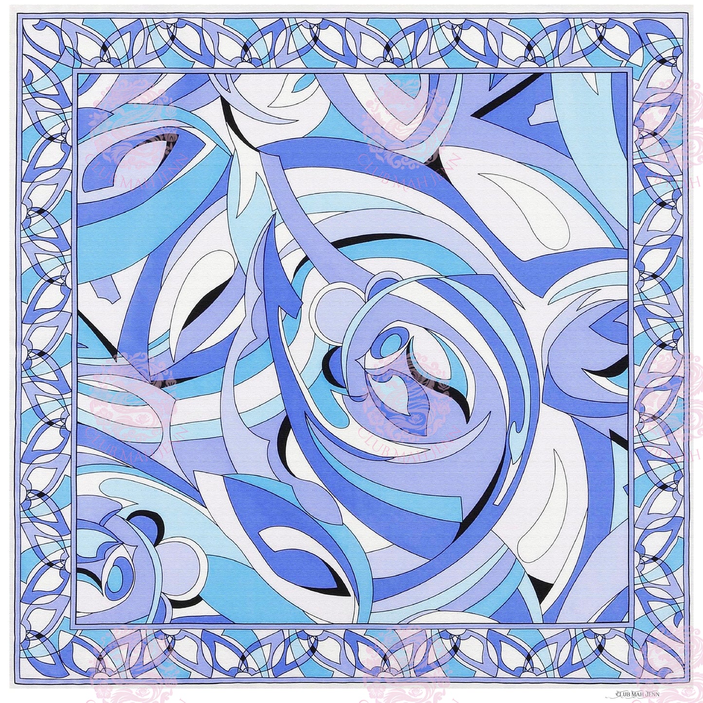 Miss Poochie  Leatherette Mat - Riviera Bleu  *Trademark Pending